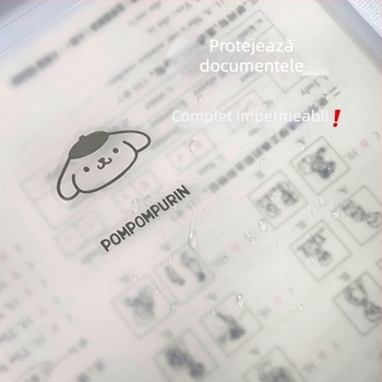 Sanrio organizator de hârtie A4, dosar vertical tip acordeon, portabil, cu mai multe compartimente, în stil desen animat