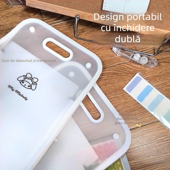 Sanrio organizator de hârtie A4, dosar vertical tip acordeon, portabil, cu mai multe compartimente, în stil desen animat