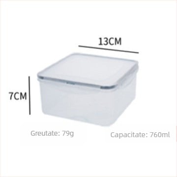 Cutie transparentă pătrată pentru prânz, compatibilă cu microundele, cutie alimentară de calitate pentru bucătărie și picnic.