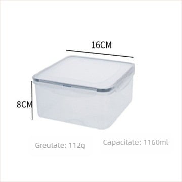 Cutie transparentă pătrată pentru prânz, compatibilă cu microundele, cutie alimentară de calitate pentru bucătărie și picnic.