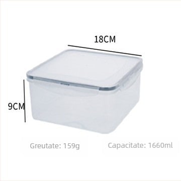 Cutie transparentă pătrată pentru prânz, compatibilă cu microundele, cutie alimentară de calitate pentru bucătărie și picnic.