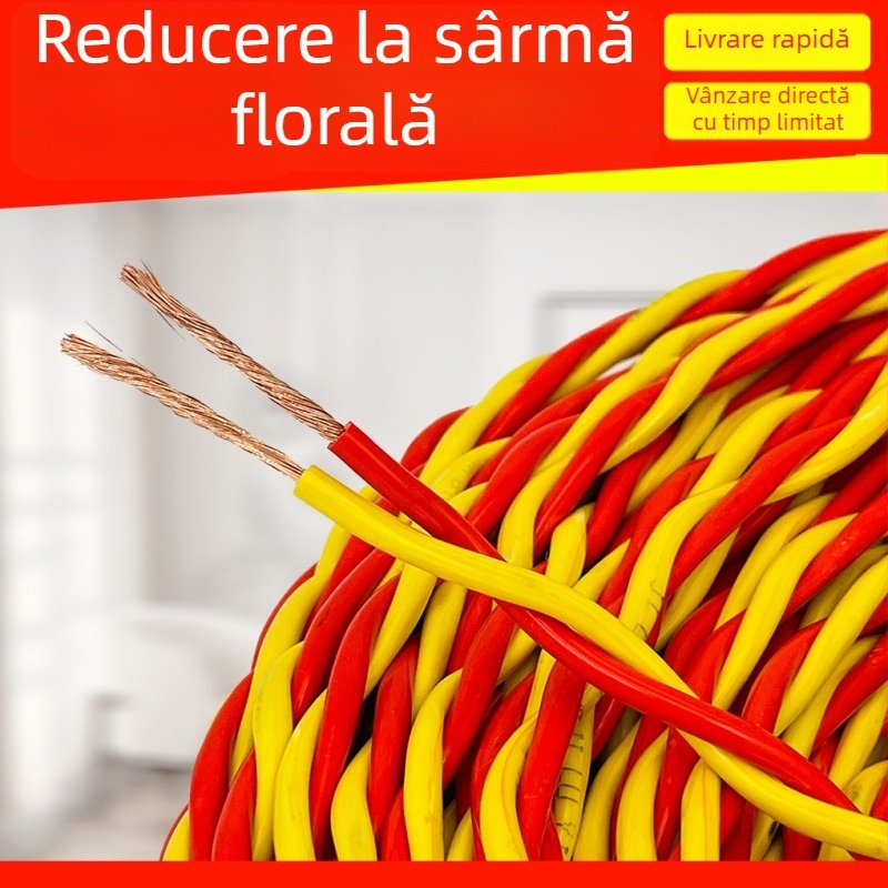 Cablu flexibil rezistent la frig pentru iluminat casnic, 2,5 mm, 100 m, cablu ignifug pentru cutie LED.