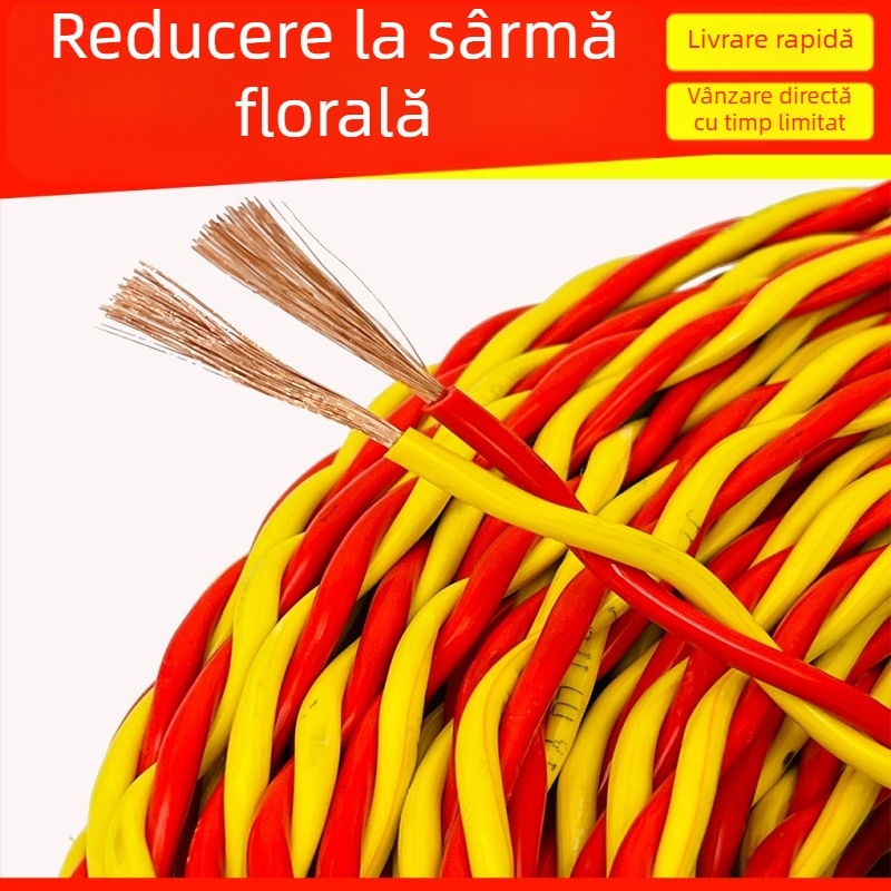 Cablu flexibil rezistent la frig pentru iluminat casnic, 2,5 mm, 100 m, cablu ignifug pentru cutie LED.