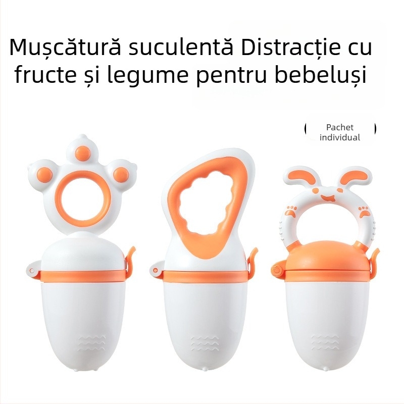 Jucărie de mestecat pentru fructe și legume, pungă de mestecat și ajutor de hrănire în stil suzetă