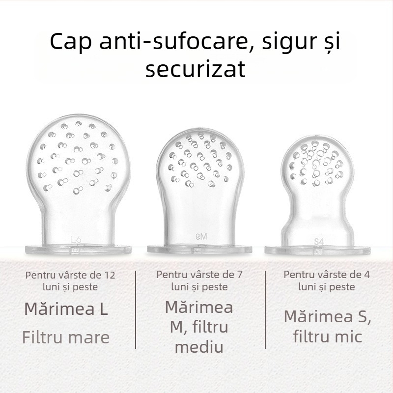 Jucărie de mestecat pentru fructe și legume, pungă de mestecat și ajutor de hrănire în stil suzetă