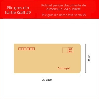 Plicuri A4 din hârtie kraft, pentru dimensiuni mici și mari, 2/3/5/7/9, plicuri pentru salarii