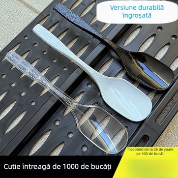 Lingură de plastic de unică folosință, ambalată individual, pentru desert, supă și terci; vârf cioc de rață, stil coreean
