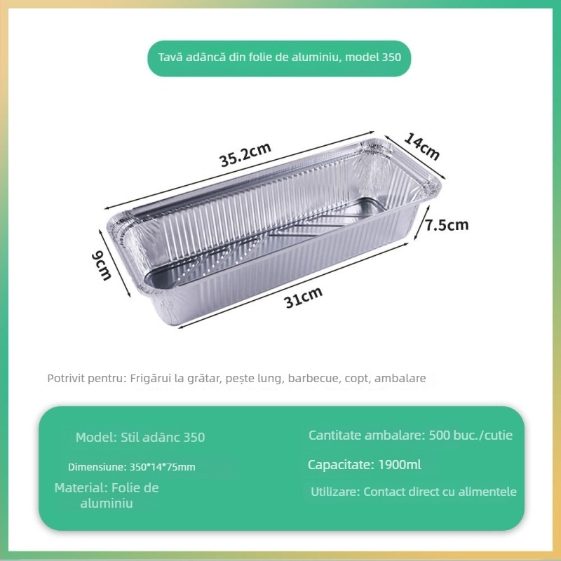 Tavă de unică folosință pentru frigărui, pentru coacere și grătar, cutie de prânz din folie de aluminiu 350, cutie din folie de aluminiu pentru cuptor, frigărui personalizabile
