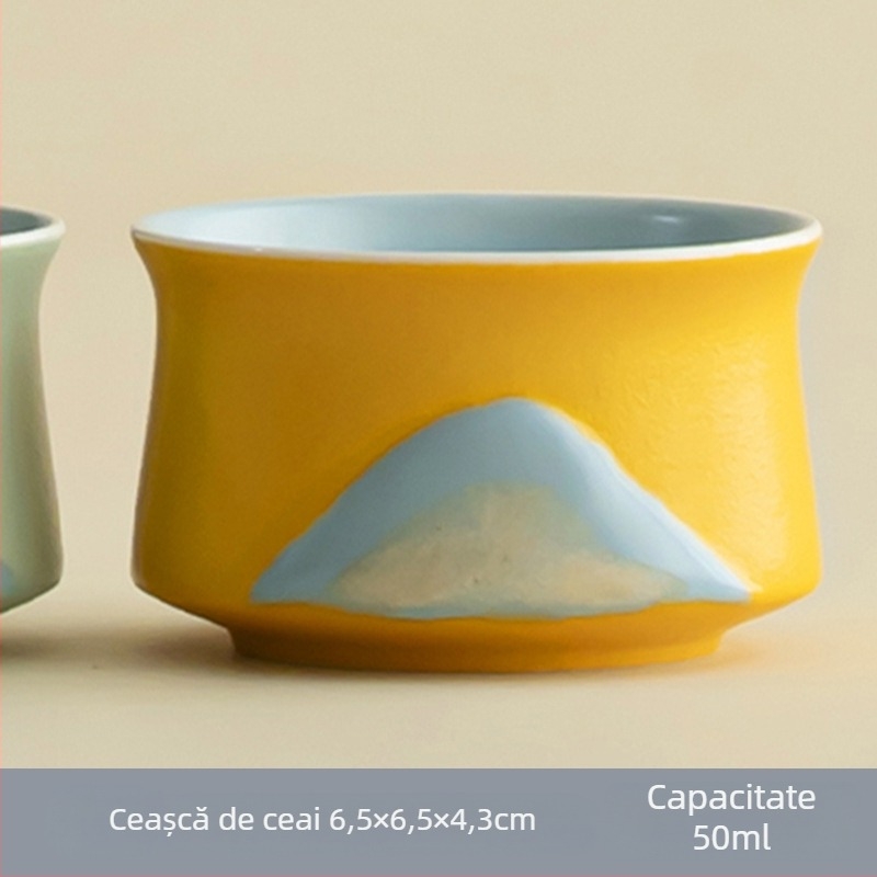 Ceainic Haoran pictat manual Jiangshan, ceașcă de ceai ceramică, pentru casă și birou, stil chinezesc, cadou creativ