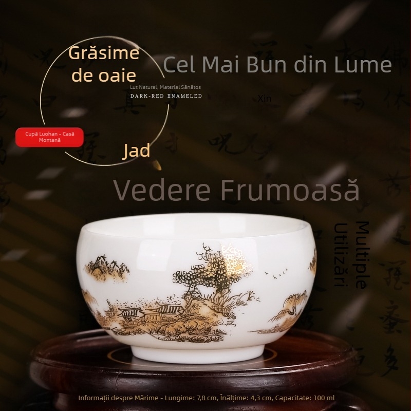 Ceșcă de ceai Jianzhan din porțelan Dehua, cu inscripția Heart Sutra, porțelan alb, ceașcă personală pentru ceai Kung Fu