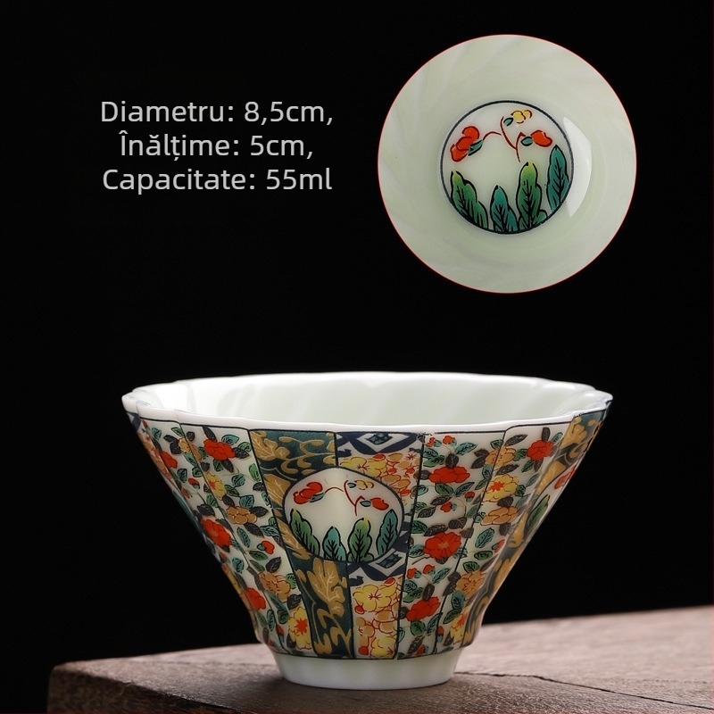 Ceașcă ceramică celadon, pictură manuală, ceai Gongfu, ceașcă de degustare, set de ceai