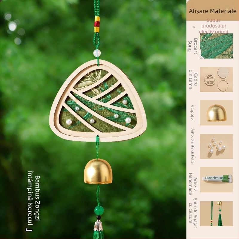 Kit DIY pentru clopoțel de vânt din lemn de plop, în stil brocart Song Dynasty – lucrat manual pentru copii