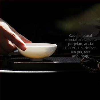 Ceașă de ceai din porțelan, pictură manuală alb-albastru, mică, pentru ceremonia ceaiului