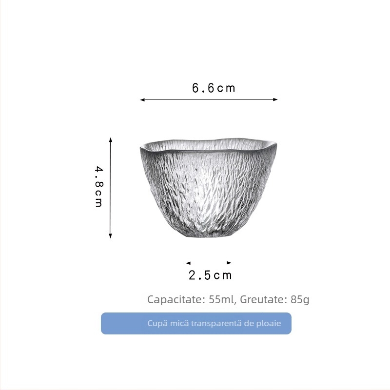 Ceașcă de ceai din sticlă, lucrată manual în stil japonez, cu glazură Jian ware și bază îngroșată, o singură ceașcă pentru degustare de ceai