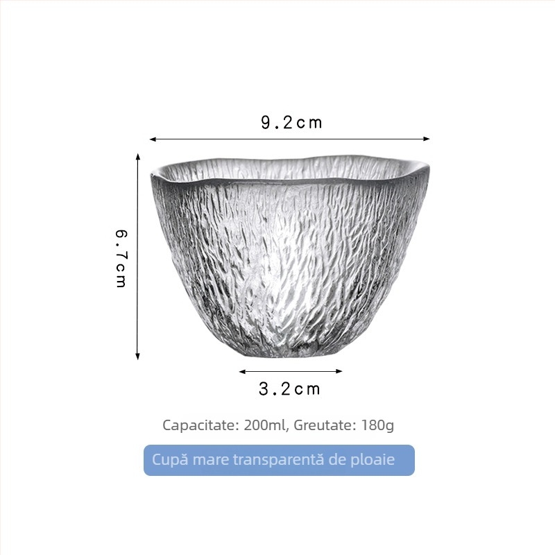 Ceașcă de ceai din sticlă, lucrată manual în stil japonez, cu glazură Jian ware și bază îngroșată, o singură ceașcă pentru degustare de ceai