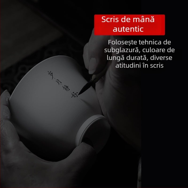 Ceașă de ceai Kung Fu din ceramică albastru-alb, mică pentru uz casnic, parte dintr-un set de ceai