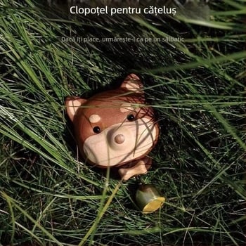 Sonerie de ușă din lemn, magnetică, în formă de Shiba Inu, decor pentru hol