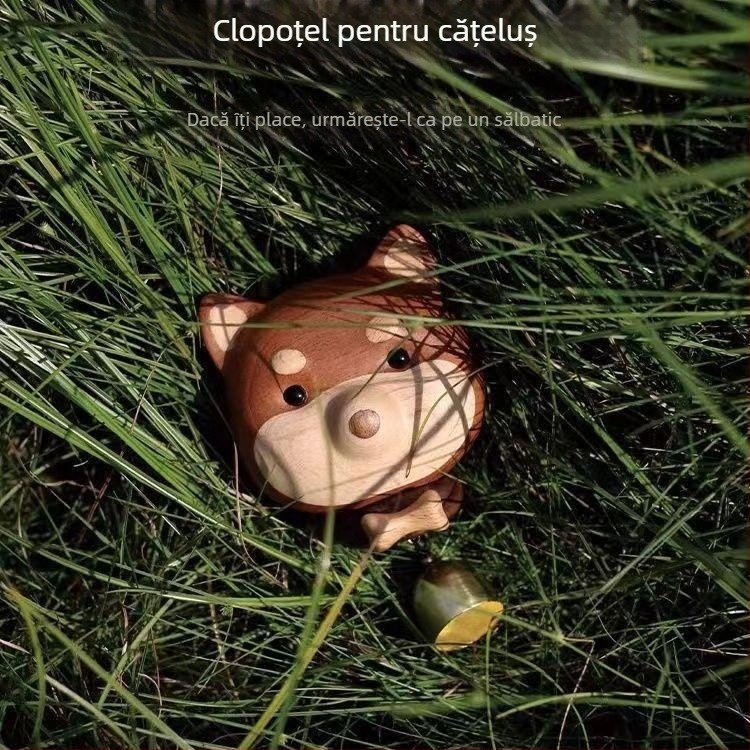 Sonerie de ușă din lemn, magnetică, în formă de Shiba Inu, decor pentru hol