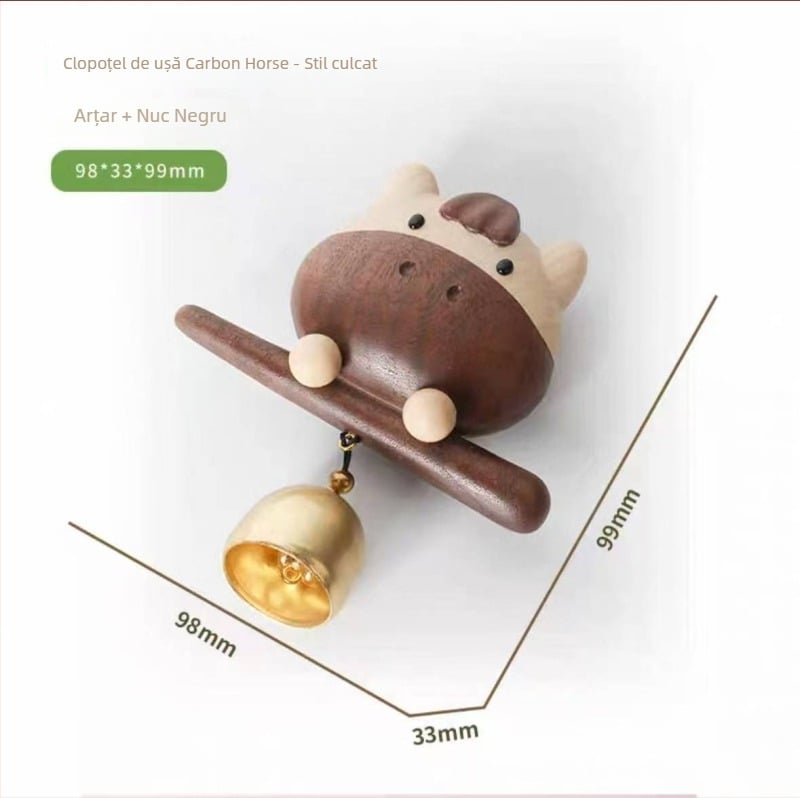 Sonerie de ușă din lemn, magnetică, în formă de Shiba Inu, decor pentru hol