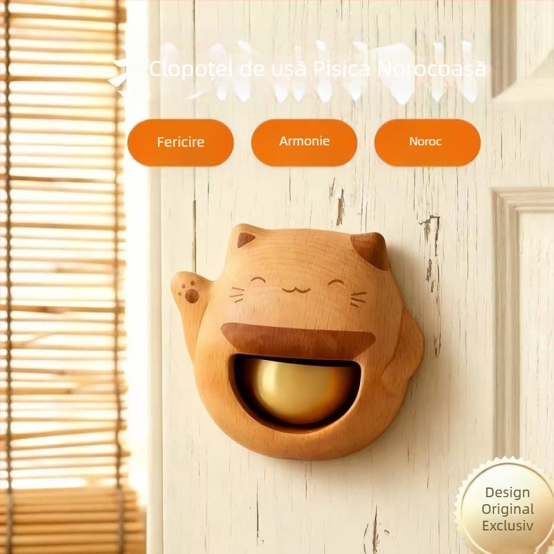 Sonerie de ușă din lemn, magnetică, în formă de Shiba Inu, decor pentru hol
