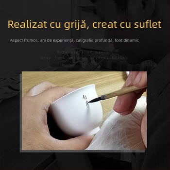 Ceșcuță de ceai din porțelan albastru‑alb, pictură manuală, stil minimalist — ceașcă unică, ceșcuță ceramică Kung Fu pentru degustare