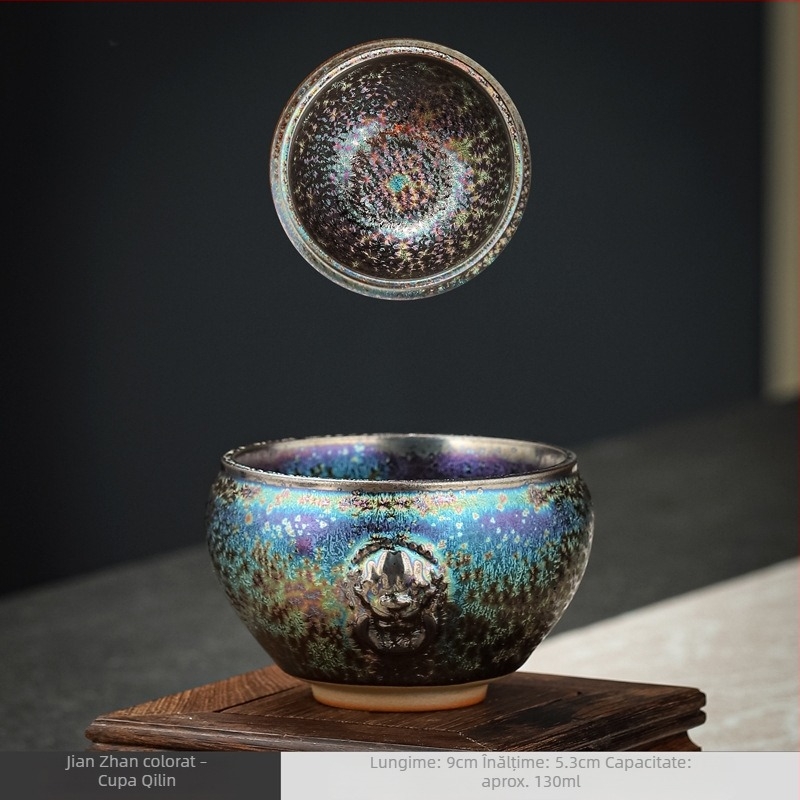 Ceașcă de ceai ceramică cu glazură de cuptor – unică pentru ceremonia ceaiului
