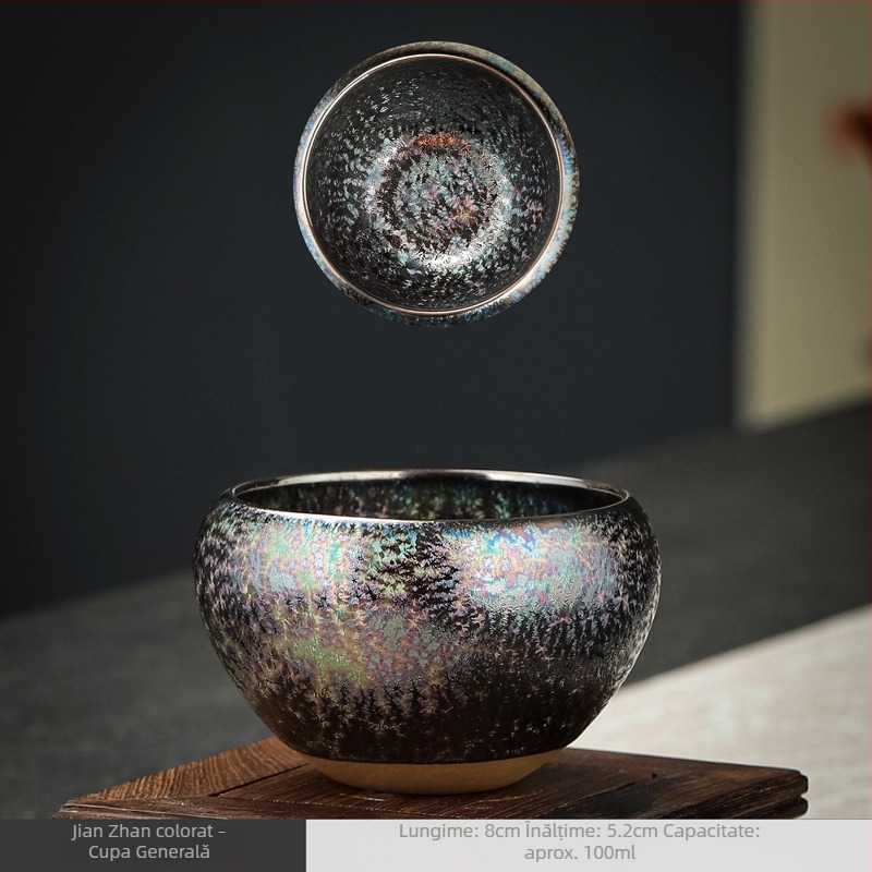 Ceașcă de ceai ceramică cu glazură de cuptor – unică pentru ceremonia ceaiului