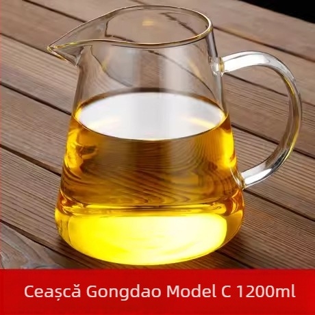 Separator de ceai din sticlă pentru birou, rezistent la temperaturi înalte, set Gongfu de ceai, capacitate mare, design îngroșat