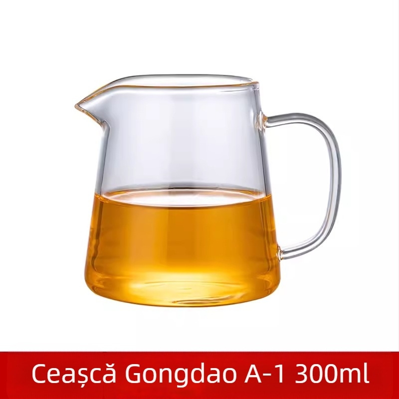 Separator de ceai din sticlă pentru birou, rezistent la temperaturi înalte, set Gongfu de ceai, capacitate mare, design îngroșat