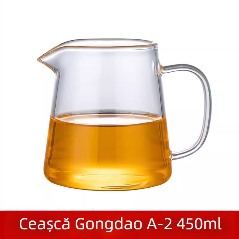 Separator de ceai din sticlă pentru birou, rezistent la temperaturi înalte, set Gongfu de ceai, capacitate mare, design îngroșat