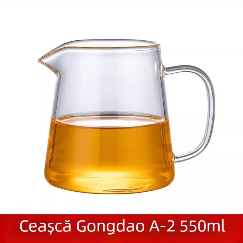 Separator de ceai din sticlă pentru birou, rezistent la temperaturi înalte, set Gongfu de ceai, capacitate mare, design îngroșat