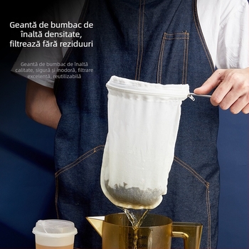Pungă-filtru pentru ceai și cafea cu plasă, pungă latte în stil Hong Kong, strecurător de ceai