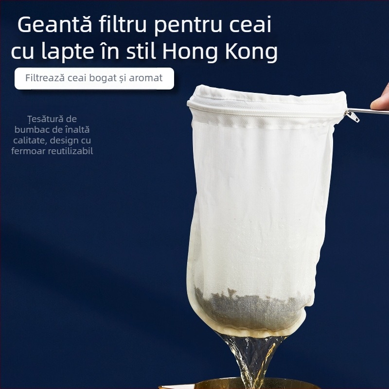 Pungă-filtru pentru ceai și cafea cu plasă, pungă latte în stil Hong Kong, strecurător de ceai