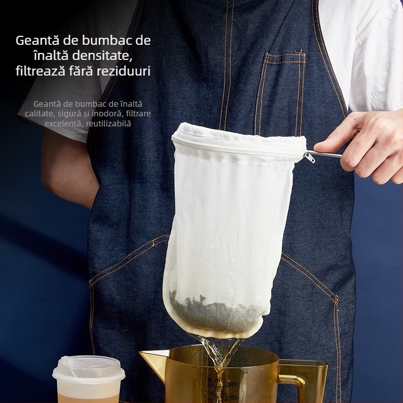 Pungă-filtru pentru ceai și cafea cu plasă, pungă latte în stil Hong Kong, strecurător de ceai