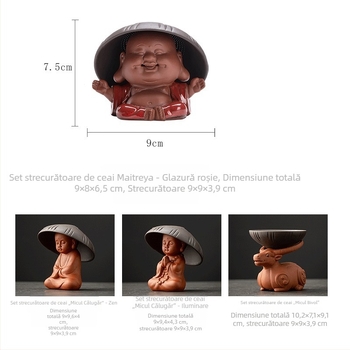 Ornament creativ din lut mov pentru ceai, set de filtre pentru ceai pentru ceremonia acasă