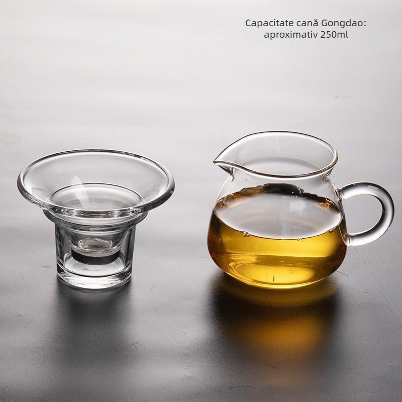 Filtru de ceai din sticlă cu pâlnie — accesorii minimalist pentru ceai