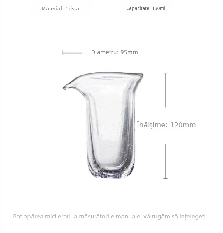 Set de ceai din sticlă cristal, lucrat manual, textură cu bule, ceașcă de distribuție echilibrată a ceaiului, recipient unic pentru ceai, sticlă rezistentă la căldură, tavă de ceai fără mâner
