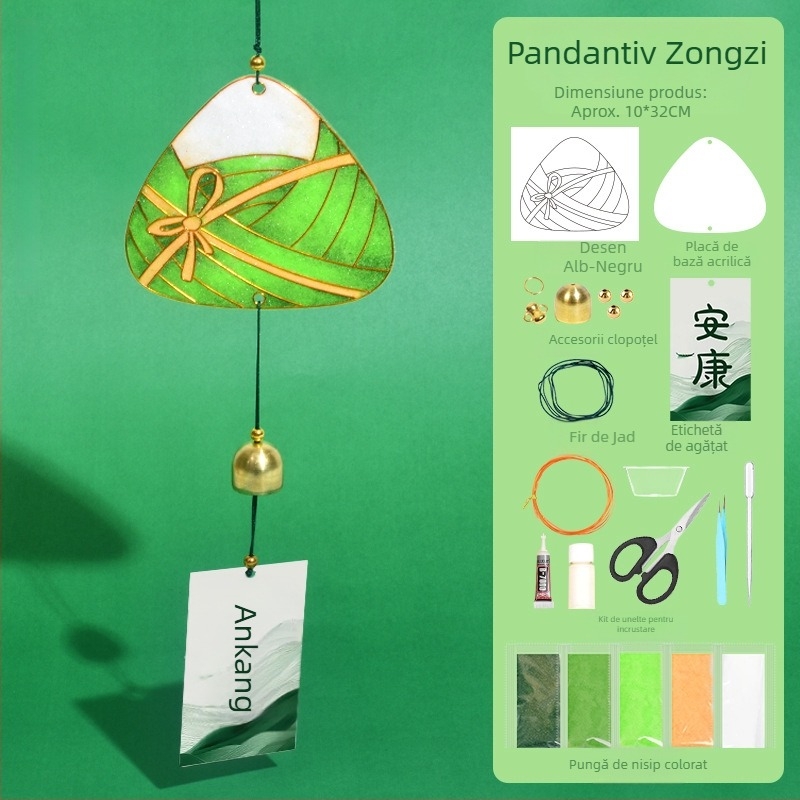 Pandantive cu clopoței de vânt email, stil chinezesc, kit DIY creativ pentru team-building
