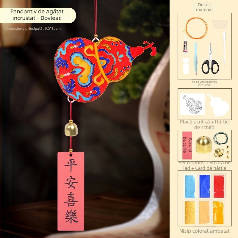 Pandantive cu clopoței de vânt email, stil chinezesc, kit DIY creativ pentru team-building