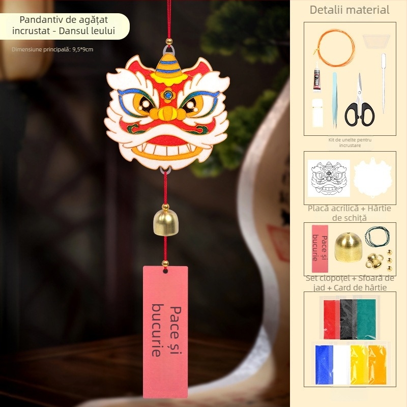 Pandantive cu clopoței de vânt email, stil chinezesc, kit DIY creativ pentru team-building
