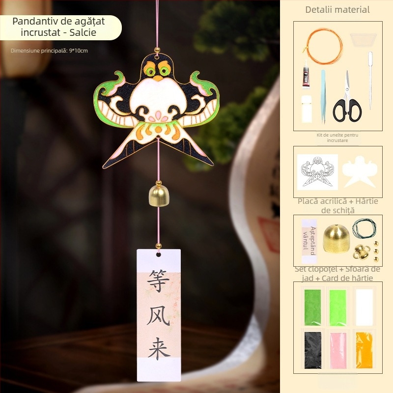 Pandantive cu clopoței de vânt email, stil chinezesc, kit DIY creativ pentru team-building