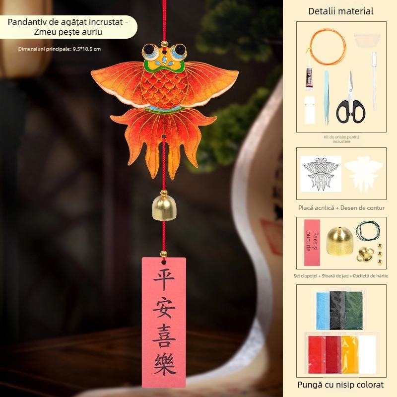 Pandantive cu clopoței de vânt email, stil chinezesc, kit DIY creativ pentru team-building