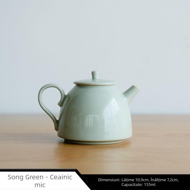 Ceainic Gongfu din ceramică, mic ceainic pentru uz casnic, cu mâner, de înaltă calitate, personalizabil