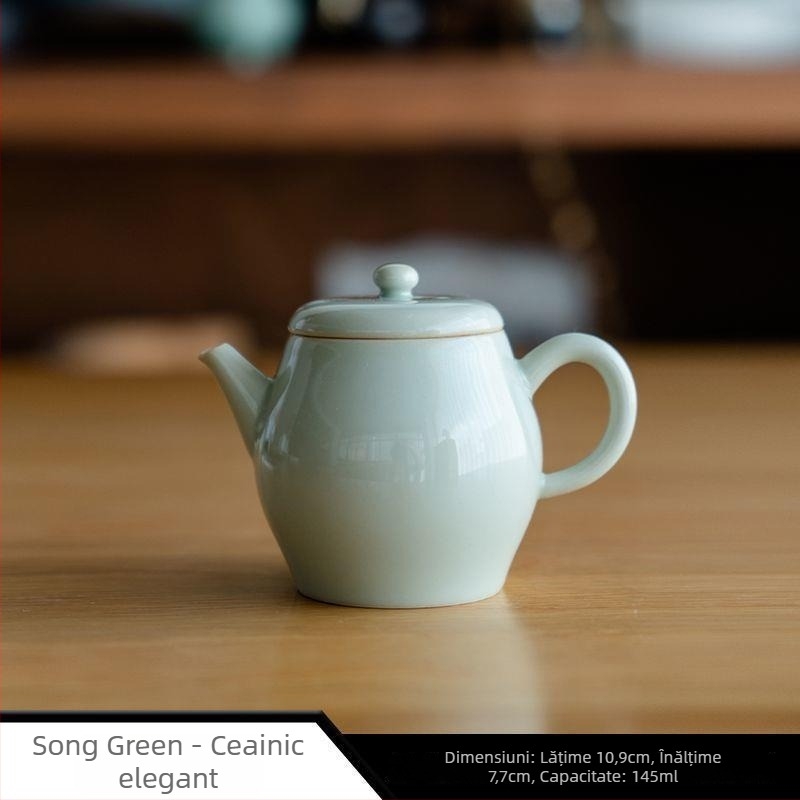 Ceainic Gongfu din ceramică, mic ceainic pentru uz casnic, cu mâner, de înaltă calitate, personalizabil