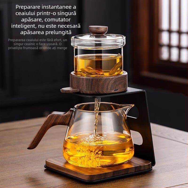 Ceainic cu atingere la suprafață, tavă de ceai din nuc, set Kung Fu pentru casă cu ceainic și ceașcă