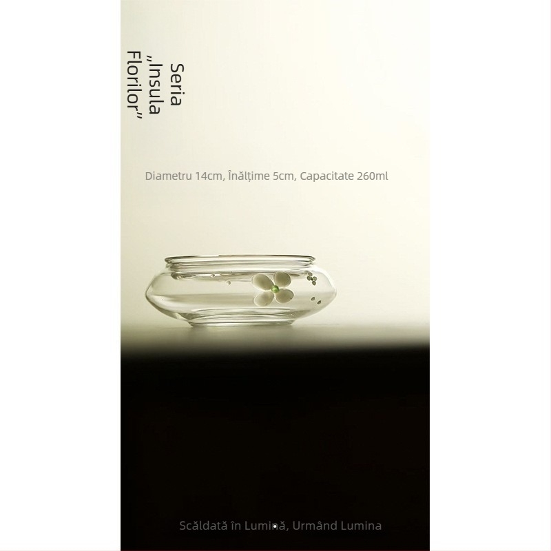 Ceainic din sticlă borosilicat de înaltă rezistență, cu mâner de ridicare – set Gongfu de ceai verde, cu ceainic de servire, cană de distribuție și cești de degustare
