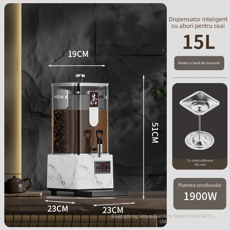 Xinqi ceainic pătrat cu abur, automat comercial, capacitate mare, infuzor inteligent, fierbere și menținerea temperaturii