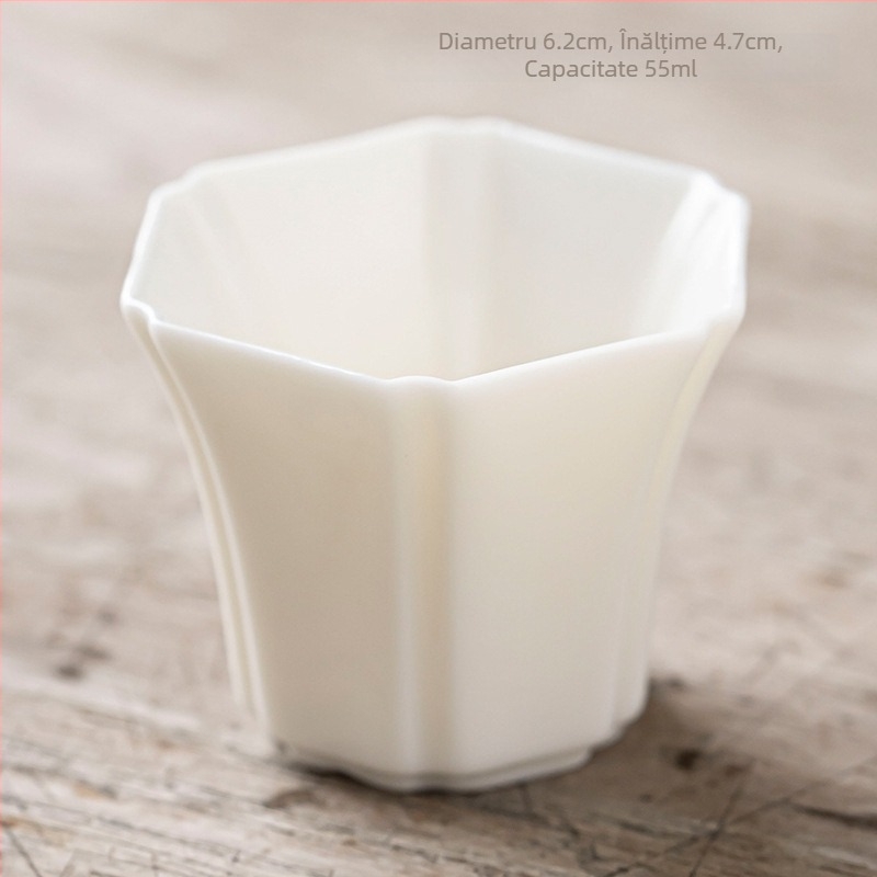 Ceșuță de ceai din porțelan alb ivoriu, o singură ceașcă pentru ceremonia Gong Fu, accesorii de ceai din ceramică