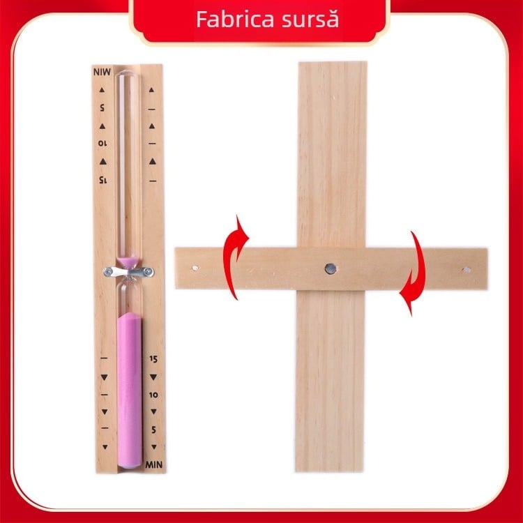 Clepsidră din lemn pentru baie, montată pe perete, rotativă, cronometru de 15 minute pentru saună, ornament decorativ