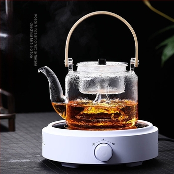 Ceainic din sticlă pentru plită ceramică electrică, rezistent la temperaturi înalte, cu mâner – set de ceai pentru uz casnic